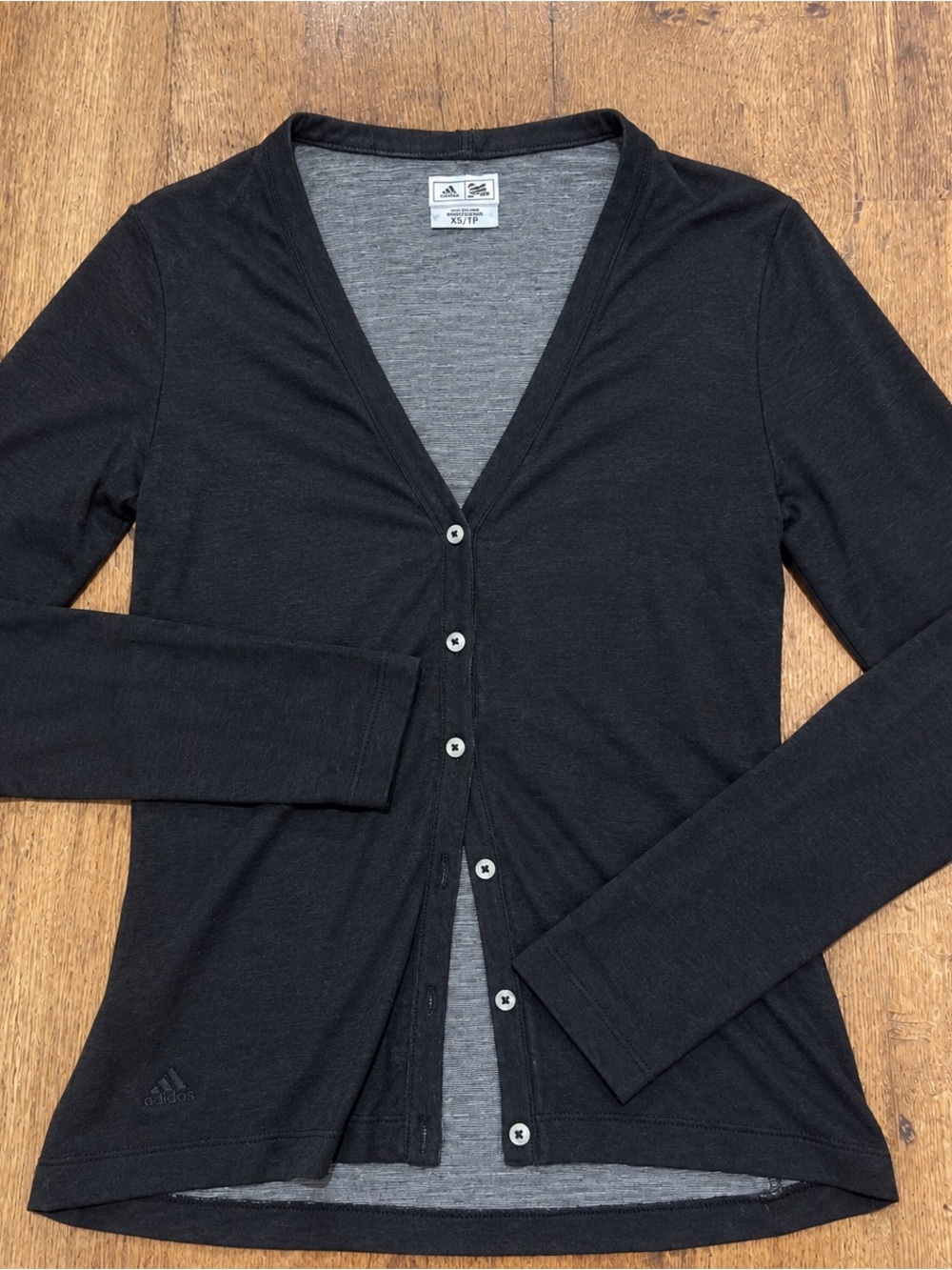 vintage 2011 adidas Women’s Black V-Neck Button Cardigan